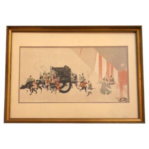 WP-2606z: Early 20th Century Japanese Woodblock Print in Frame