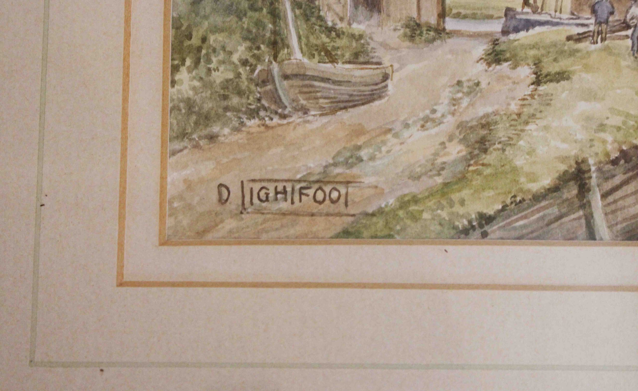 WP-2656: Circa 1950s Fishing Boats Watercolor Scene by Dorothy Lightfoot - Image 3