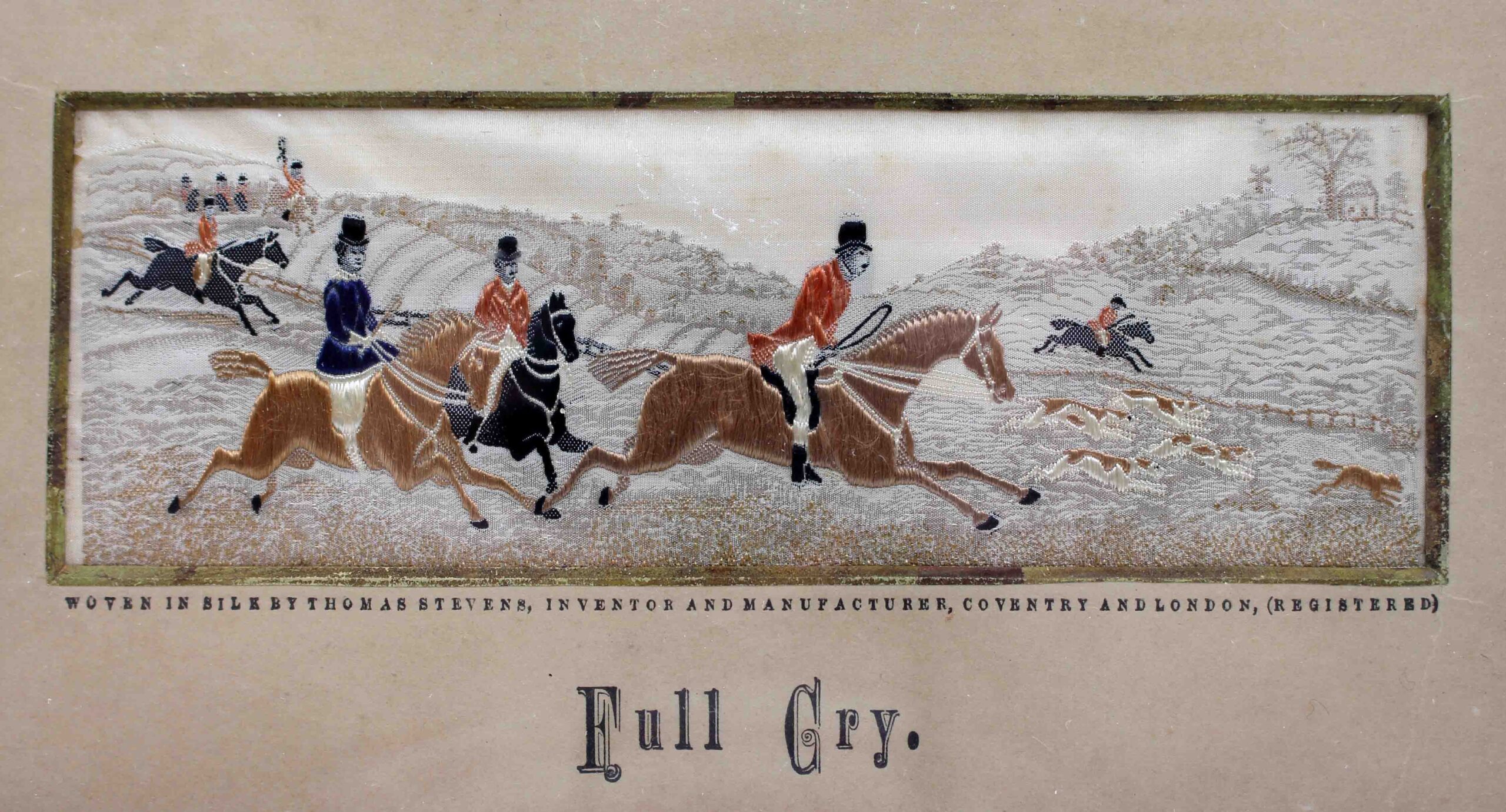 WP-2600: "Full Cry" 1879 English Stevengraph by Thomas Stevens - Image 3