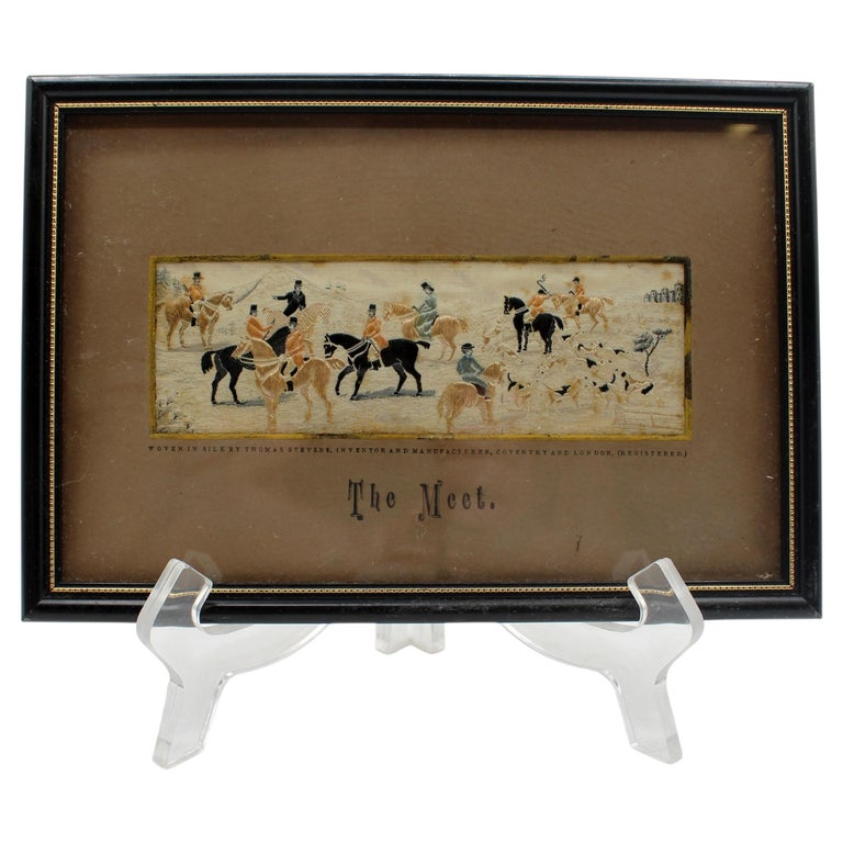 WP-2661: 1880 English "The Meet" Stevengraph by Thomas Stevens