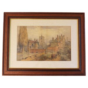 WP-2662: Late 19th Century English Watercolor Town Landscape by Frederick Mew