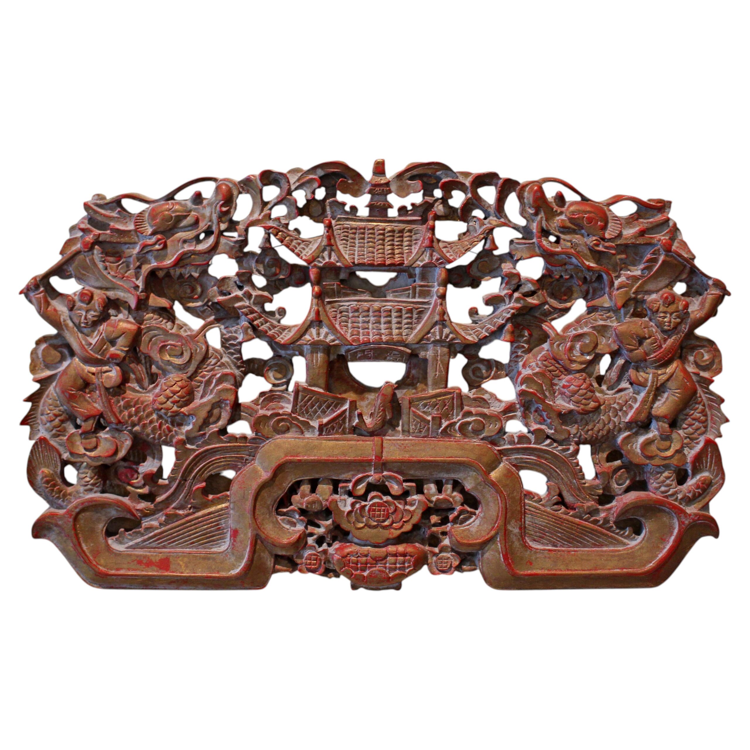 WDA-1776z: Mid-20th Century Carved Chinese Panel