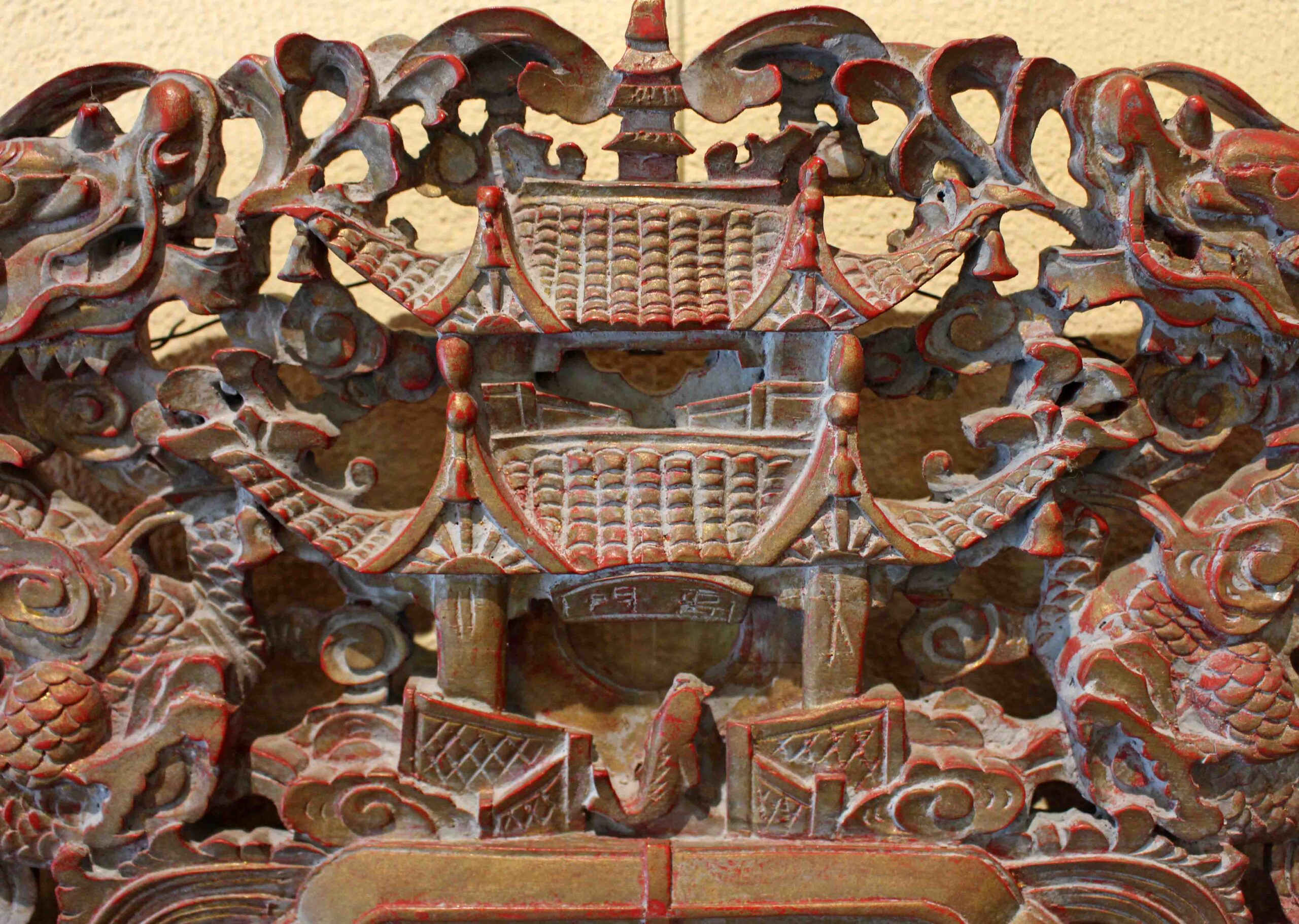 WDA-1776z: Mid-20th Century Carved Chinese Panel - Image 2