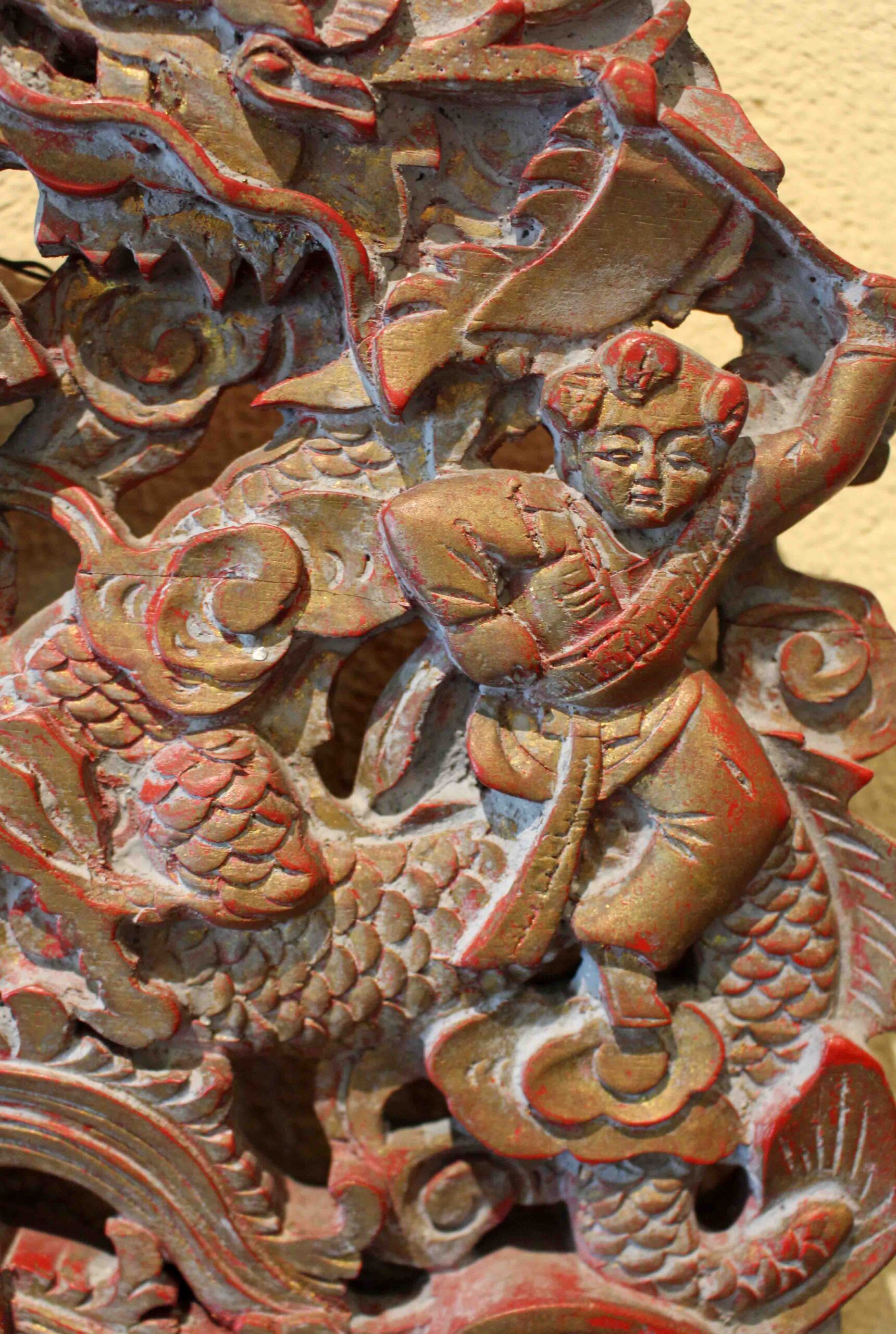 WDA-1776z: Mid-20th Century Carved Chinese Panel - Image 5