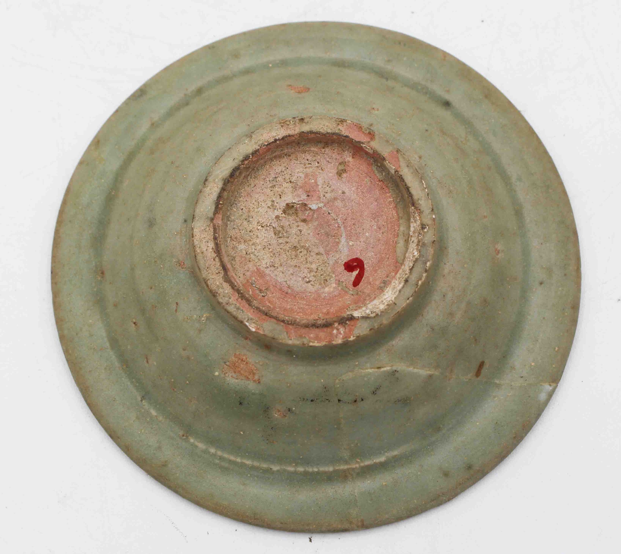 WCI-9290z: Circa 1271-1368 Chinese Yuan Dynasty Celadon Glazed Pottery Libation Dish - Image 2