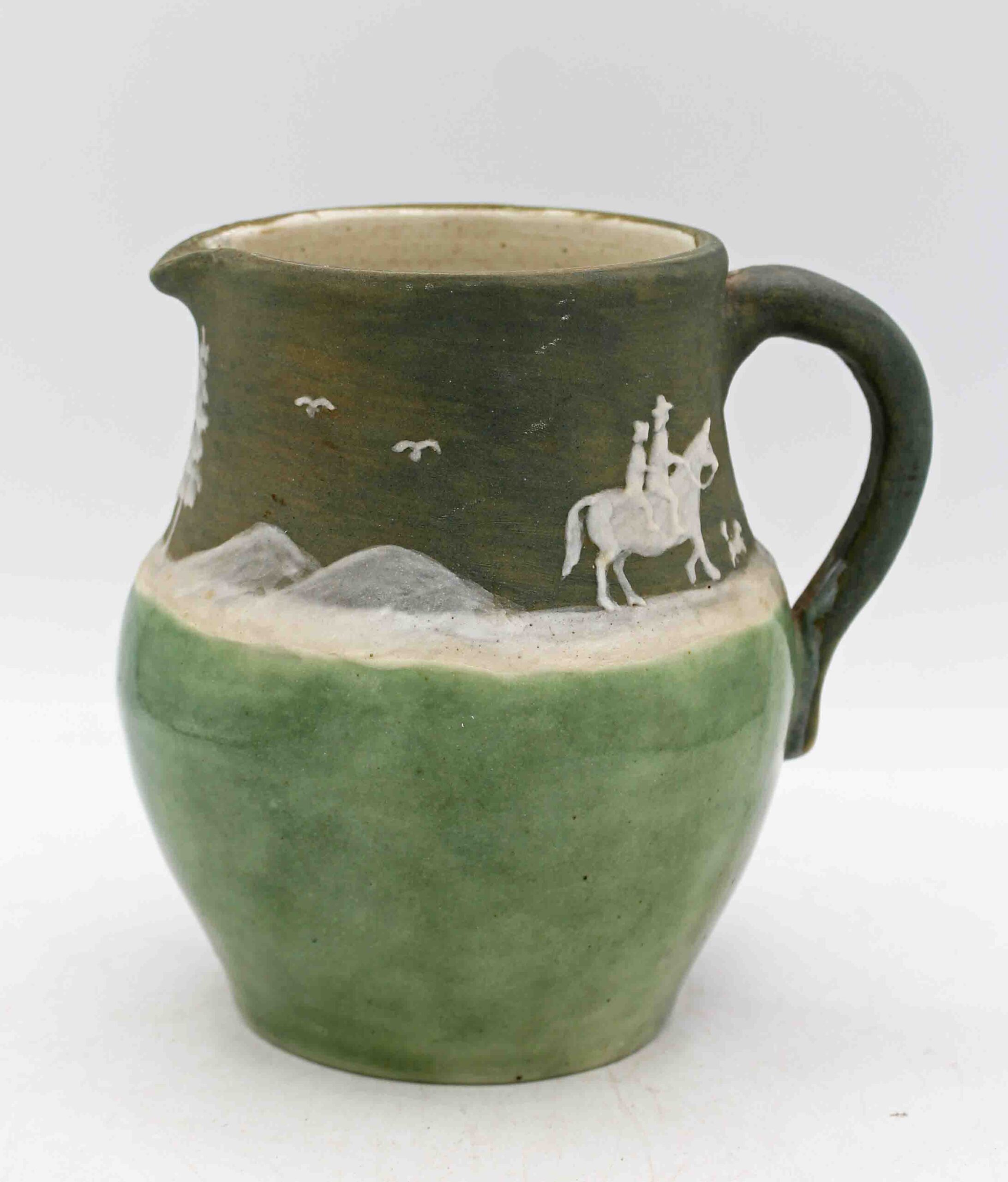WCI-9306z: 1948 NC Cameo Decorated Pottery Pitcher by Walter Stephen - Image 2