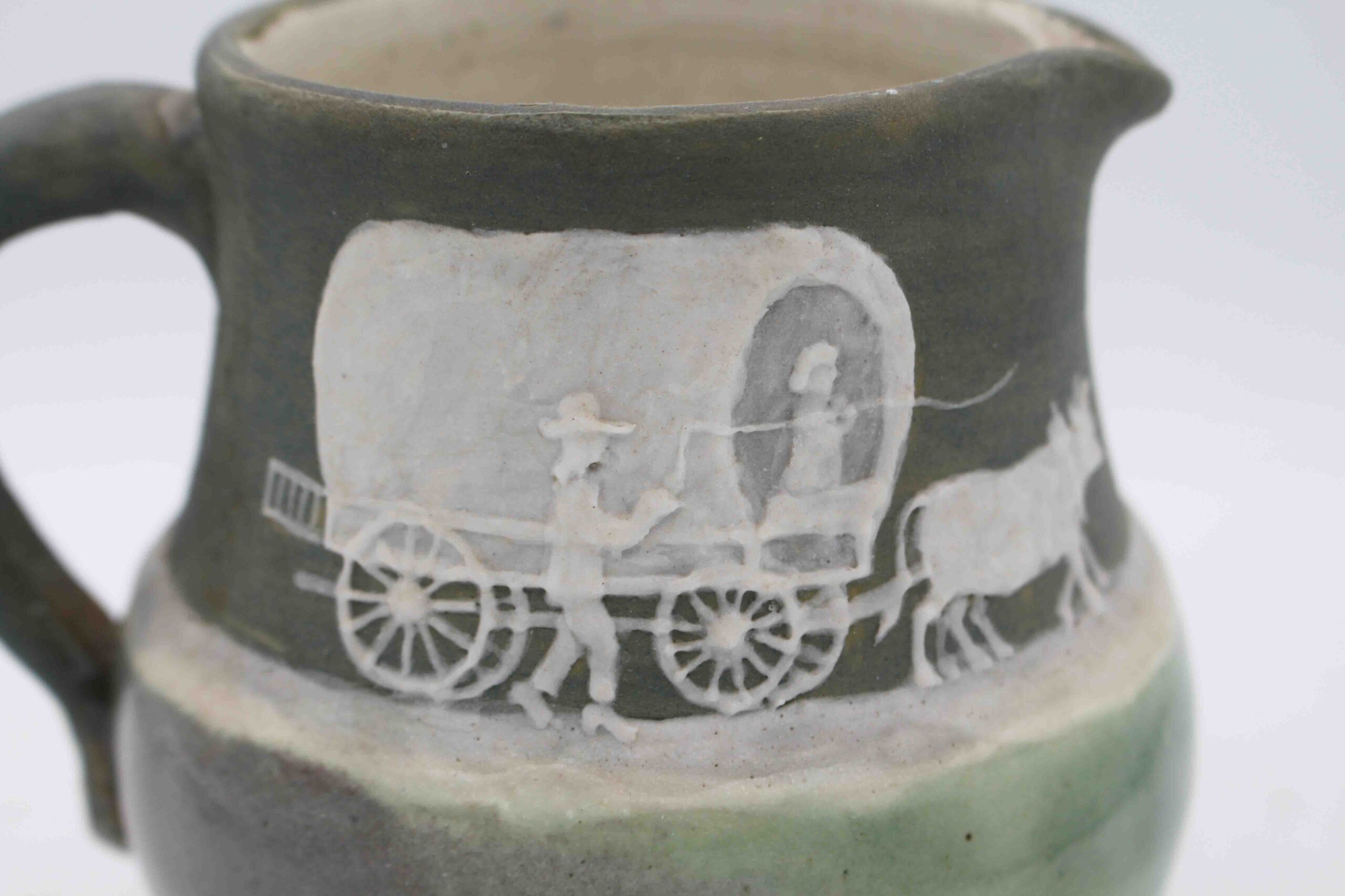 WCI-9306z: 1948 NC Cameo Decorated Pottery Pitcher by Walter Stephen - Image 5