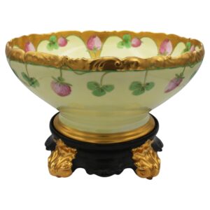 WCI-9307z: 1891-1911 Limoges Porcelain Punch Bowl with Original Stand
