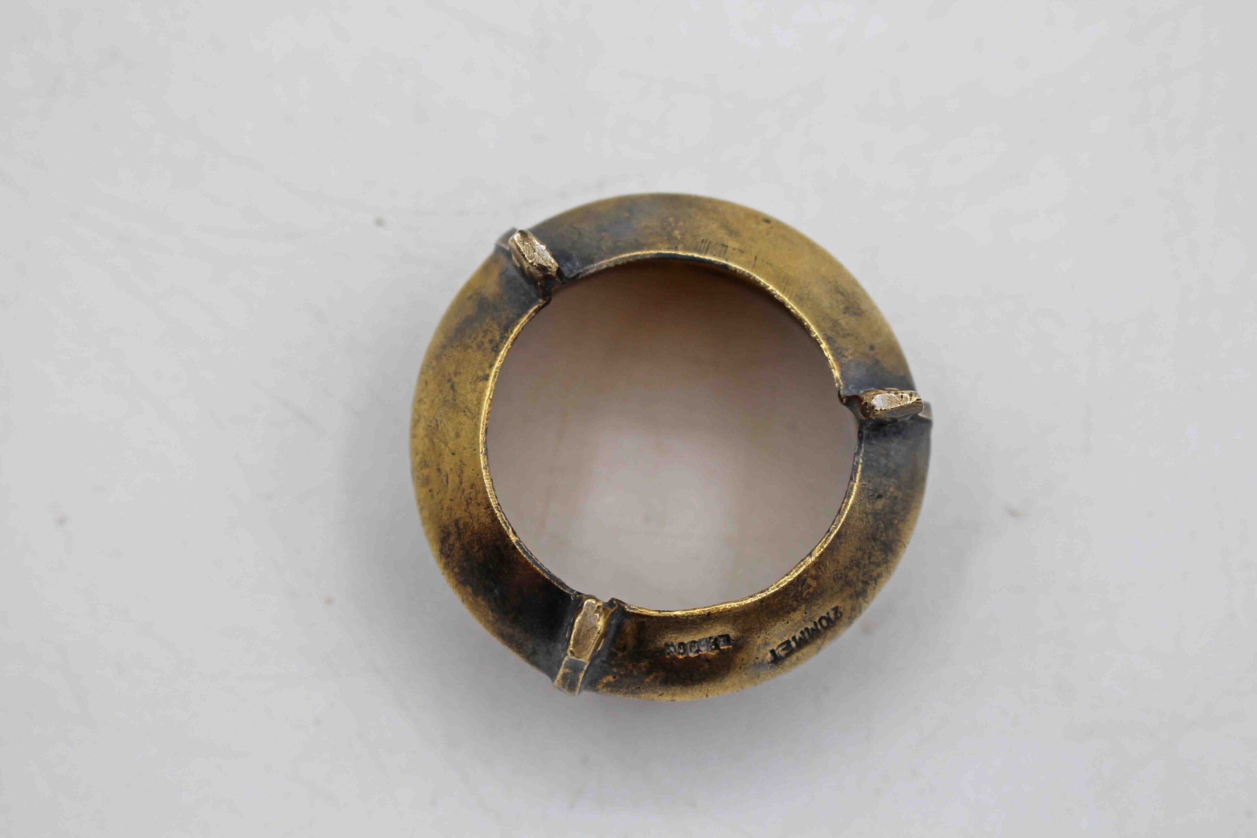 WCL-262: Early 20th Century Russian Silverplate, Champleve, and Glass Salt Dip - Image 4