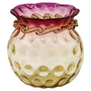 WG-2995z: Circa 1890 American Small Amberina Glass Rose Bowl by New England Glass Co.