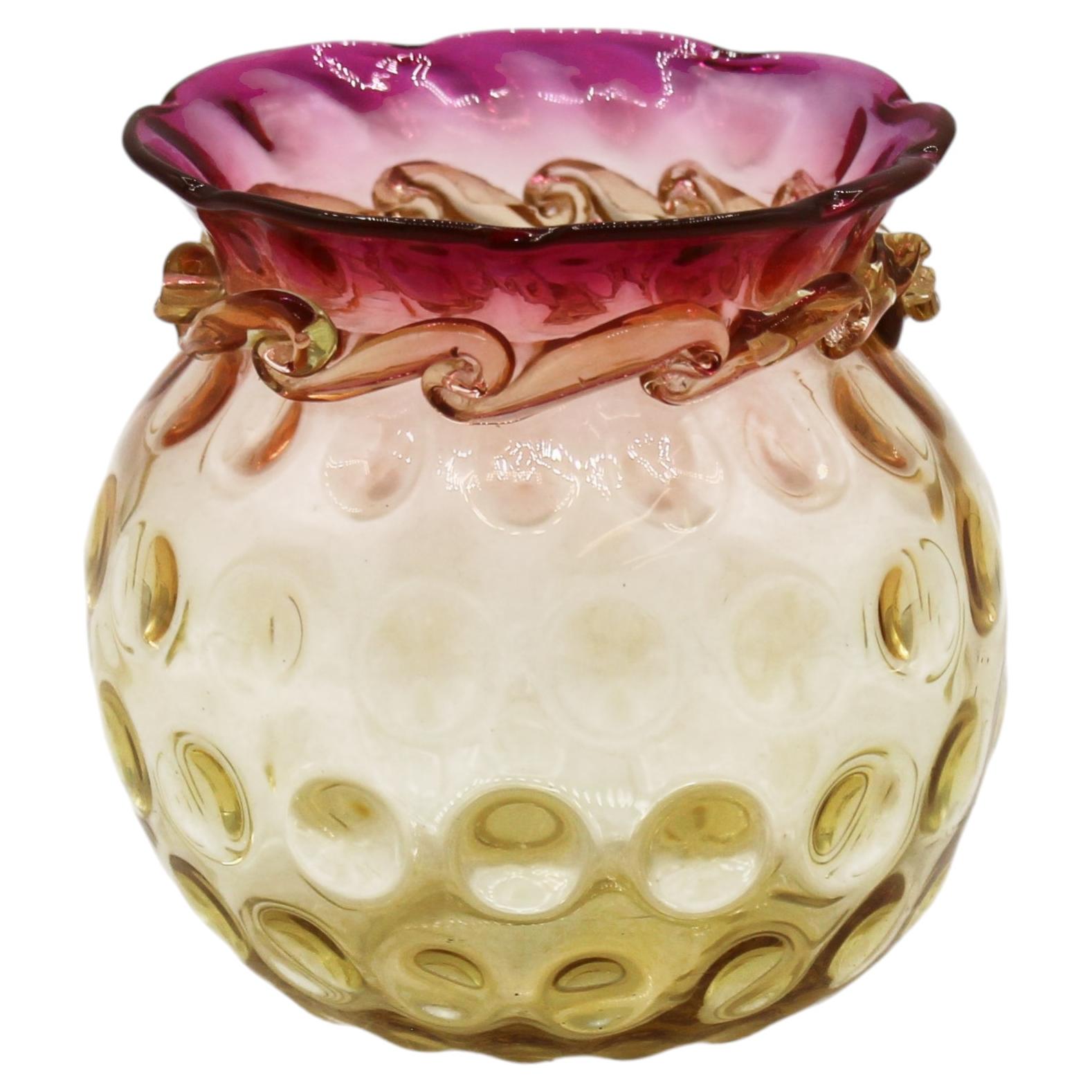WG-2995z: Circa 1890 American Small Amberina Glass Rose Bowl by New England Glass Co.