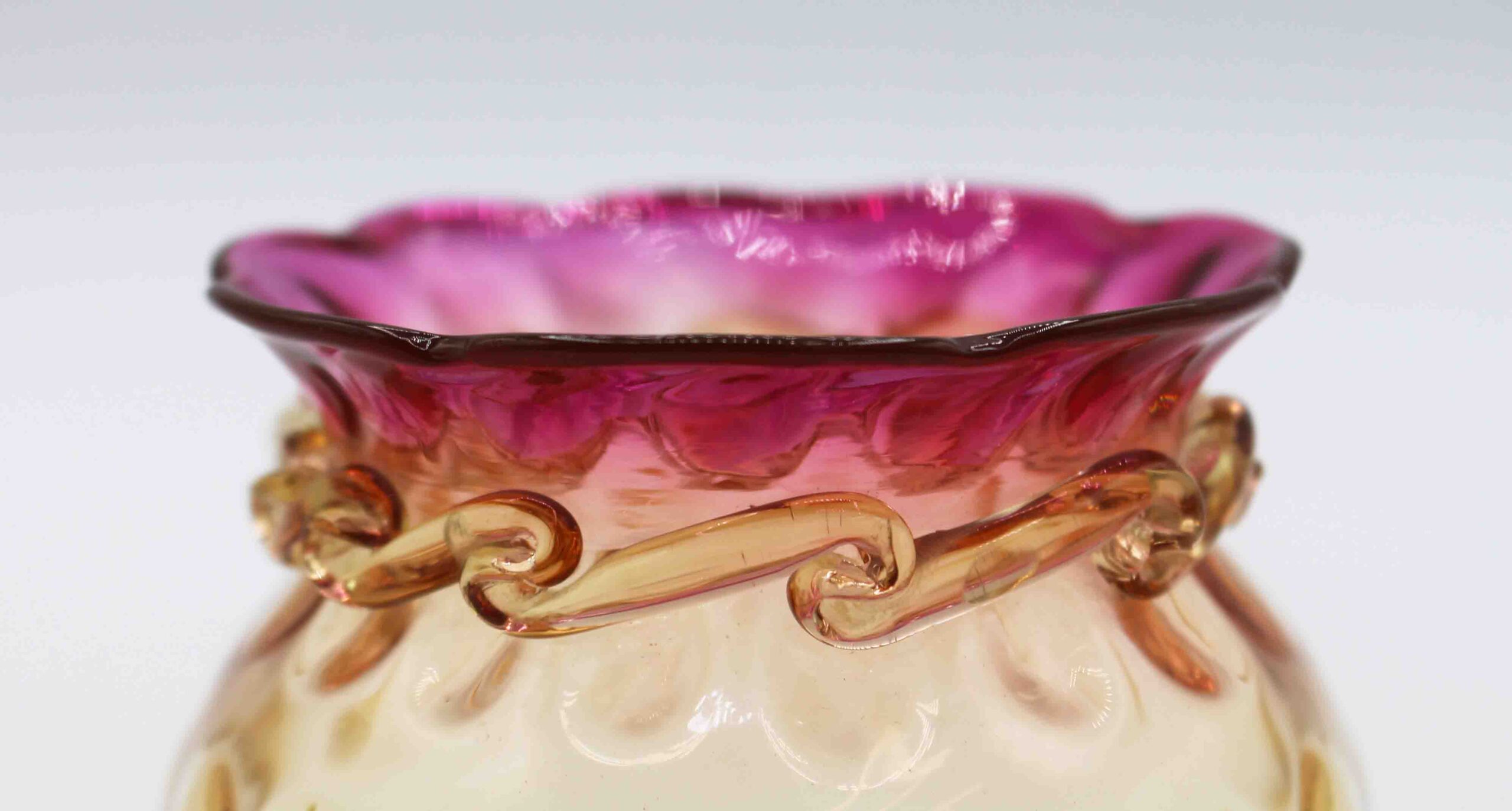 WG-2995z: Circa 1890 American Small Amberina Glass Rose Bowl by New England Glass Co. - Image 2