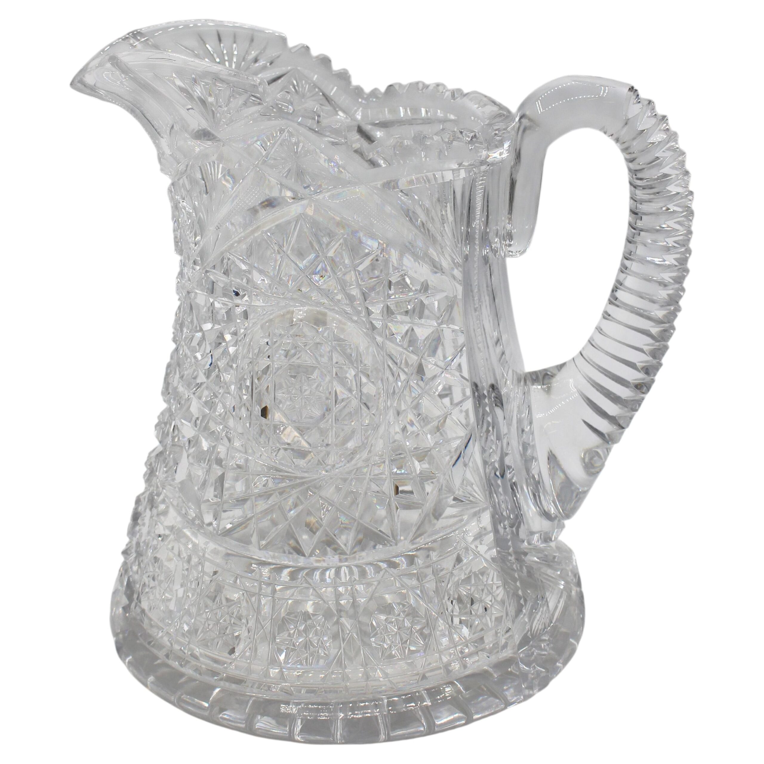 WG-2997z: Circa 1896-1916 American Brilliant Cut Glass Pitcher