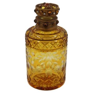 WG-3000z: Circa 1920s Czech Gilt Brass & Cut Glass Perfume Bottle