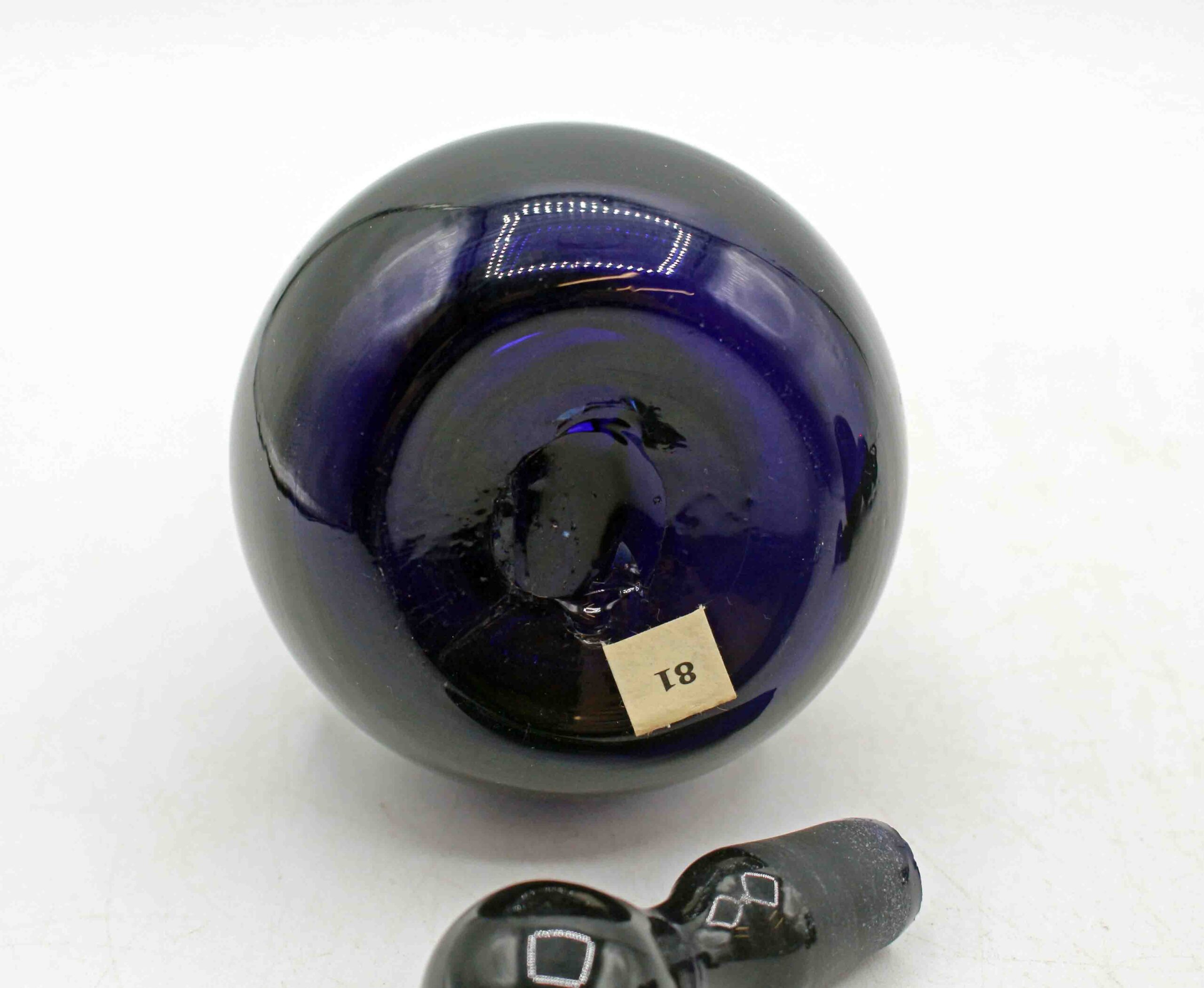 WG-3010z: Circa 1950s Likely Danish Assembled Pair of Cobalt Glass Perfume Bottles - Image 5