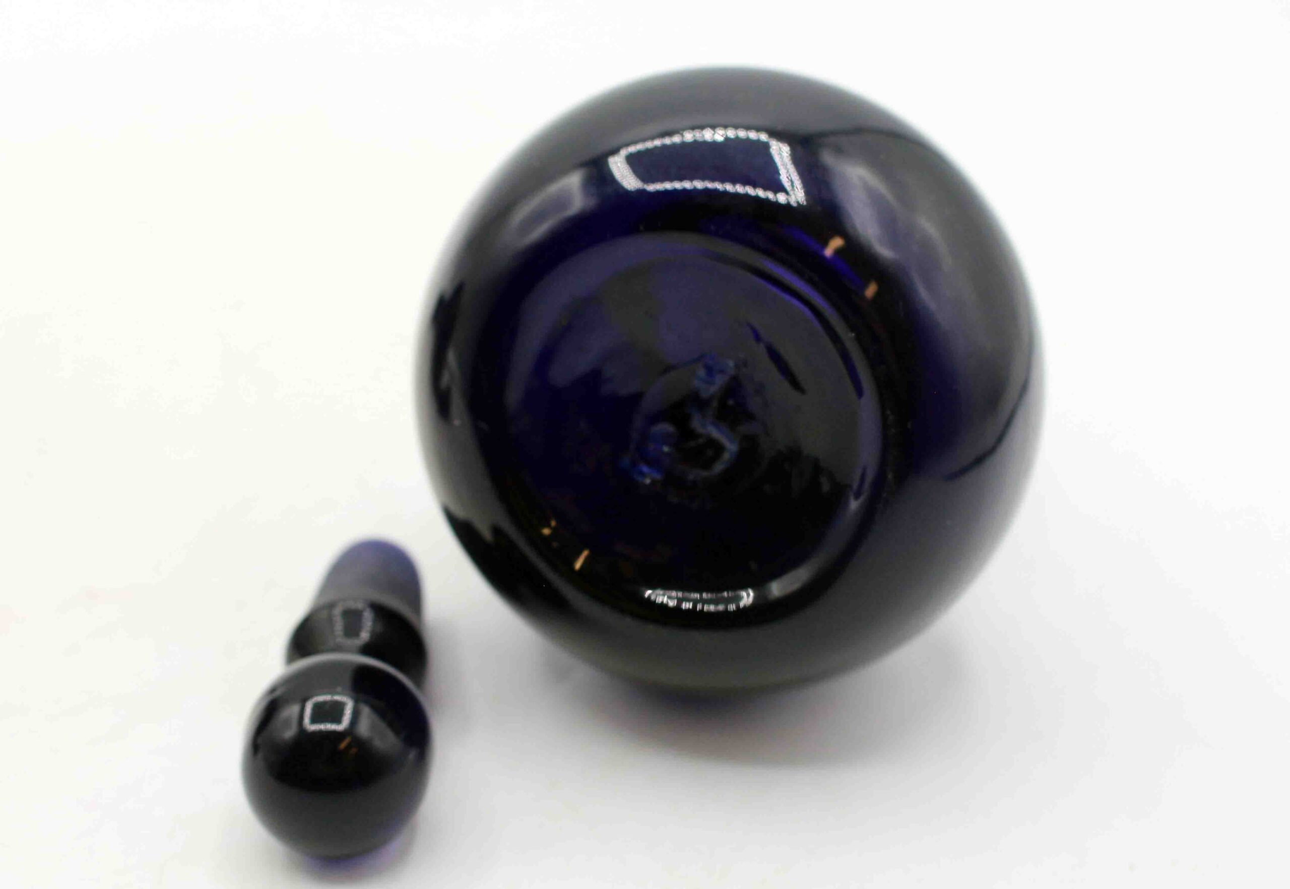 WG-3010z: Circa 1950s Likely Danish Assembled Pair of Cobalt Glass Perfume Bottles - Image 6