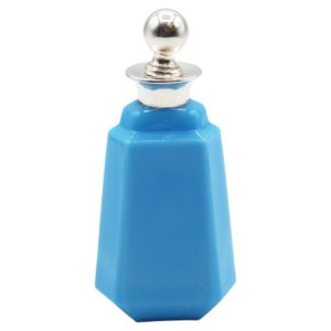 WG-3015z: Circa 1920s Art Deco Octagonal French Blue Opaline Glass Snuff Bottle