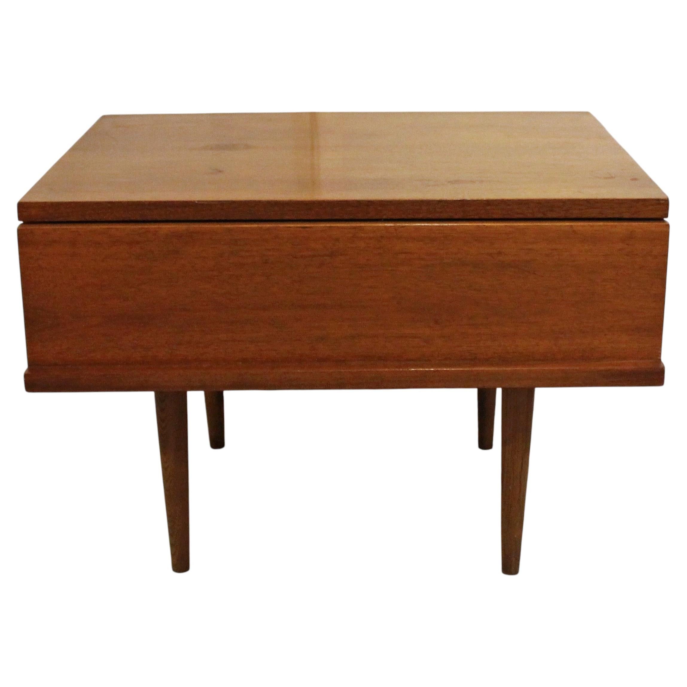 WOT-2715: 1962 Mel Smilow Walnut & Oak Side Table with Drawer