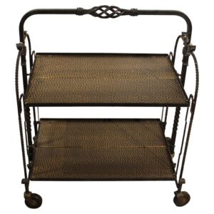 WOT-2716: Circa 1960s French Brutalist Design Folding Bar Cart or Serving Trolley