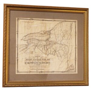 WP-2673z: 1851 American Framed Original Iroquois Nation Map by Lewis Henry Morgan