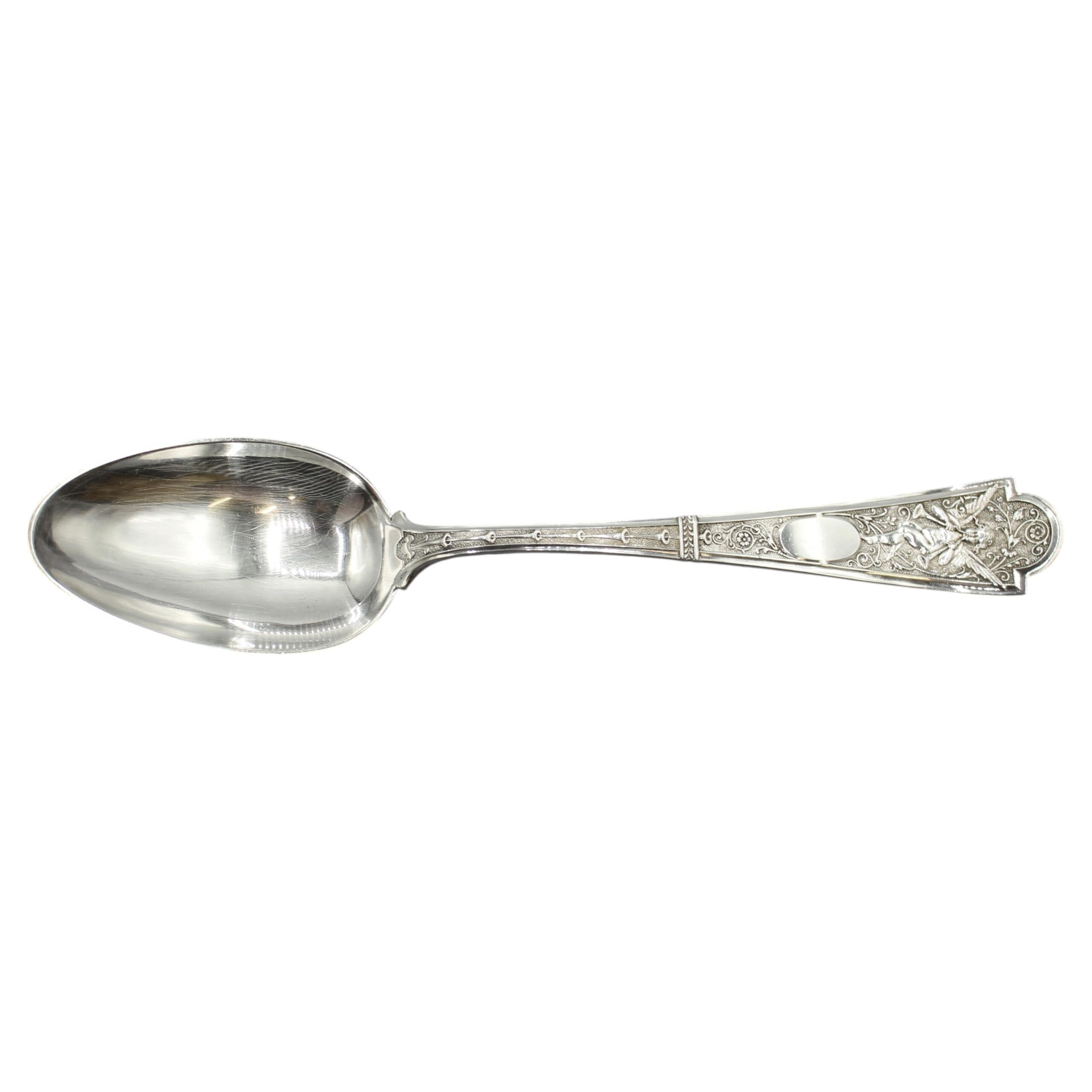 WSI-10266z: Late 19th Century American "Cupid" Pattern Sterling Silver Serving Spoon