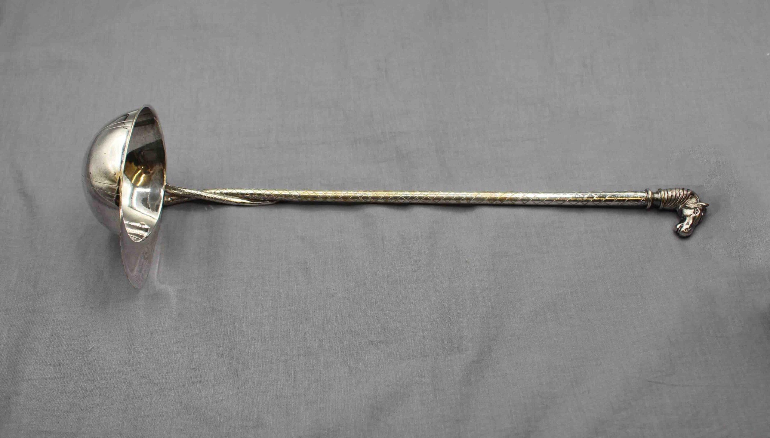 WSI-10394: Vintage, Silverplate Horse Racing Punch Ladle - Image 7