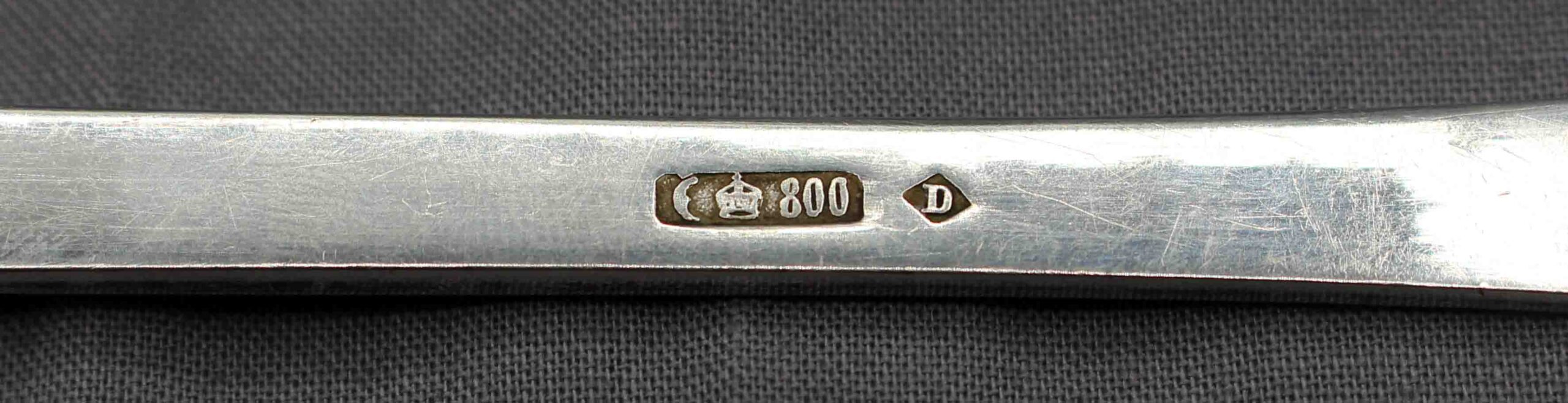 WSI-10406z: C. 1830 German Fiddleback 800 Standard Silver Basting Spoon - Image 3
