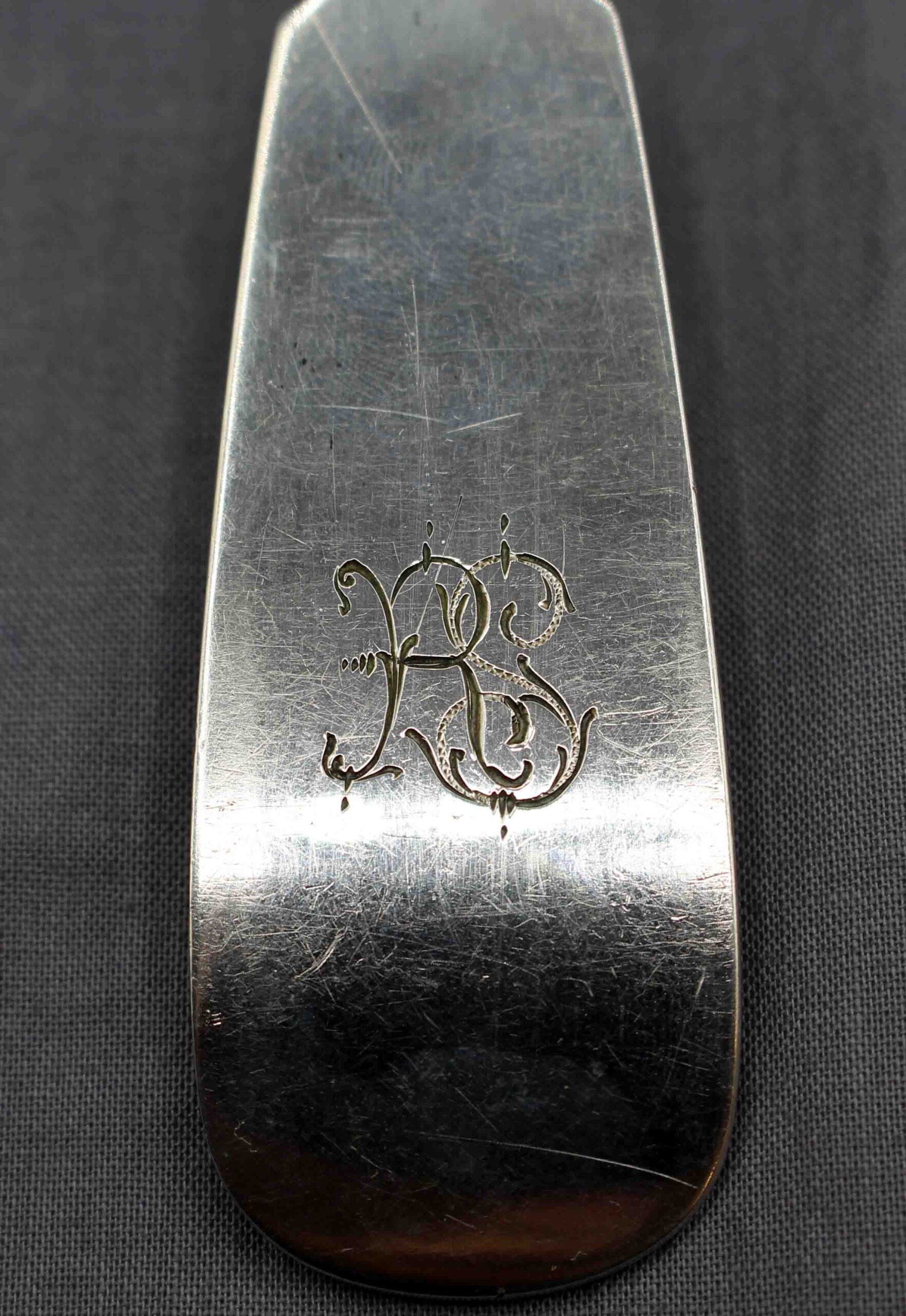 WSI-10406z: C. 1830 German Fiddleback 800 Standard Silver Basting Spoon - Image 4