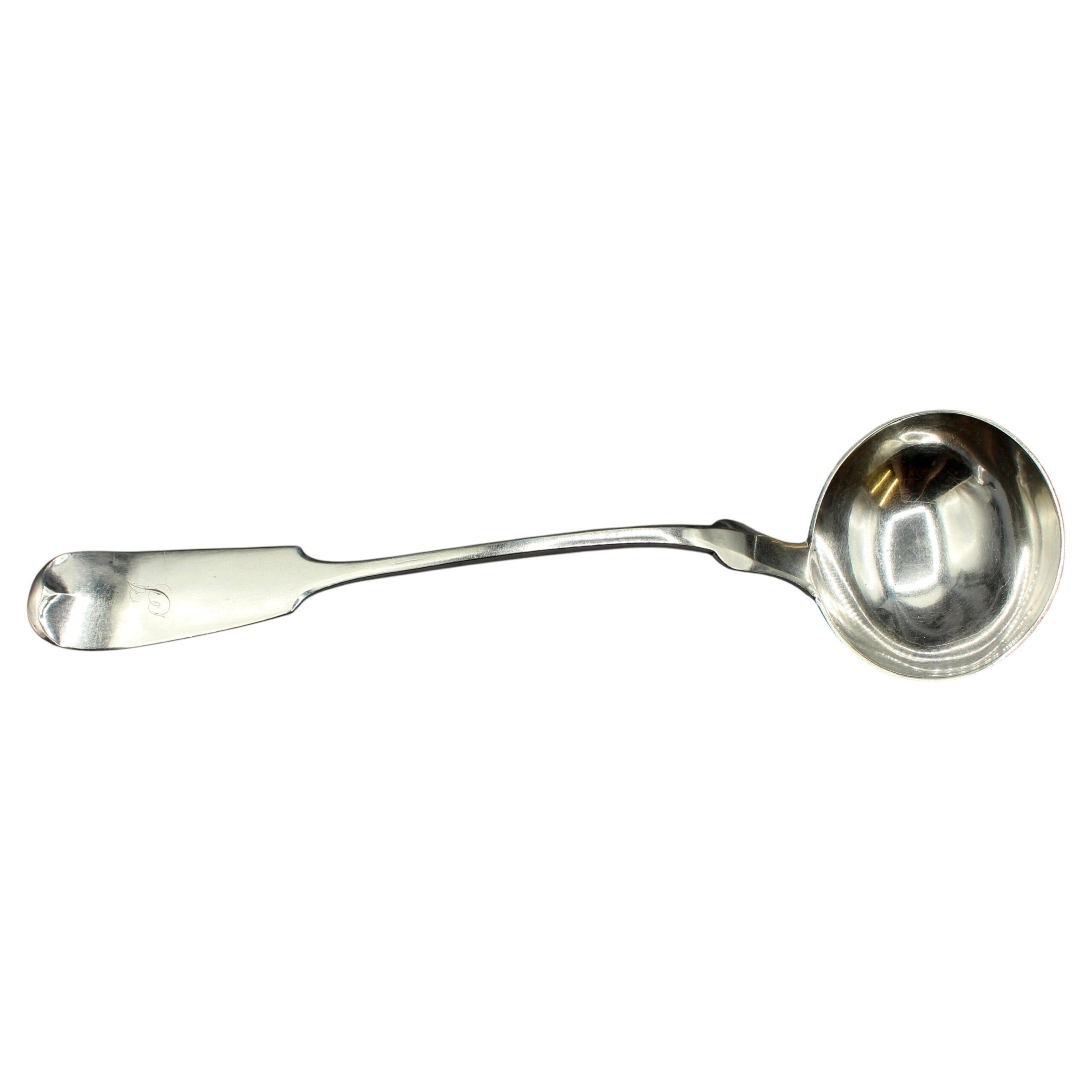 WSI-10407z: R&W Wilson Coin Silver Soup Ladle