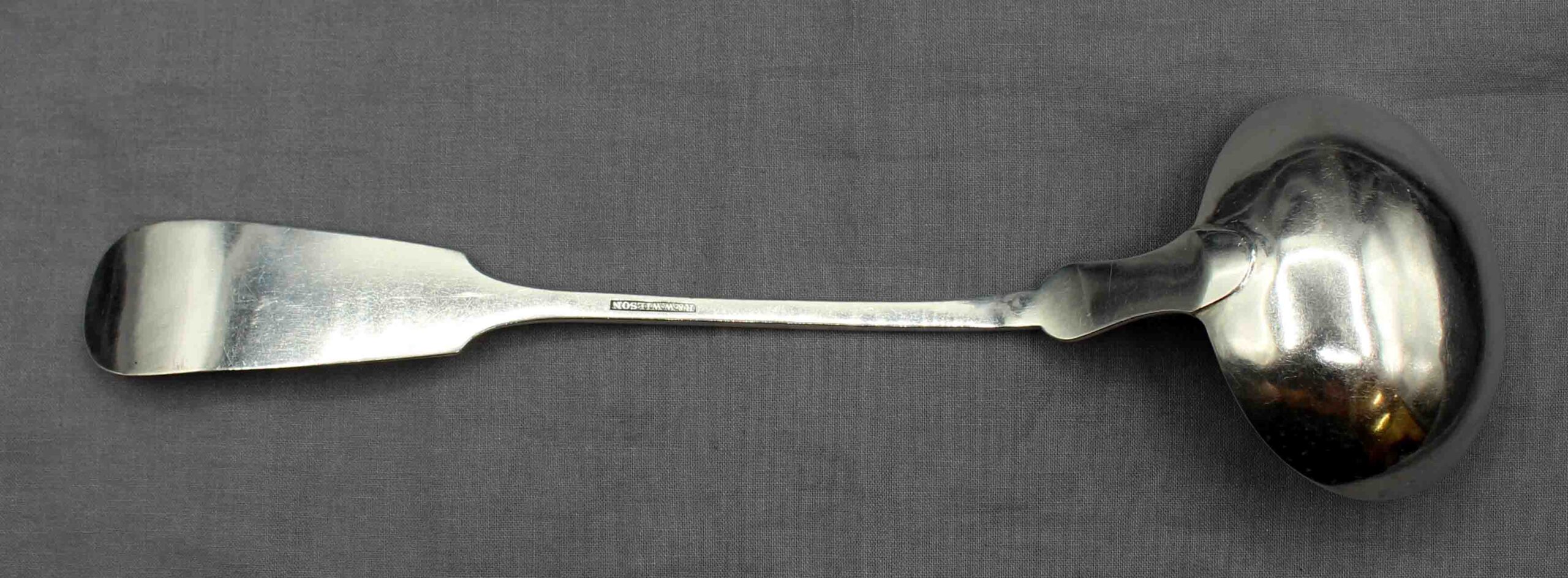 WSI-10407z: R&W Wilson Coin Silver Soup Ladle - Image 3