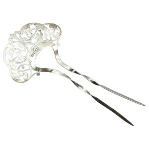 WSI-10414z: 1898 Edwardian Sterling Silver English Hair Pin