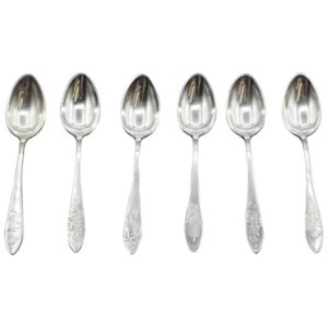 WSI-10418z: Mid-20th Century Japanese Set of Six Sterling Silver Demitasse Spoons
