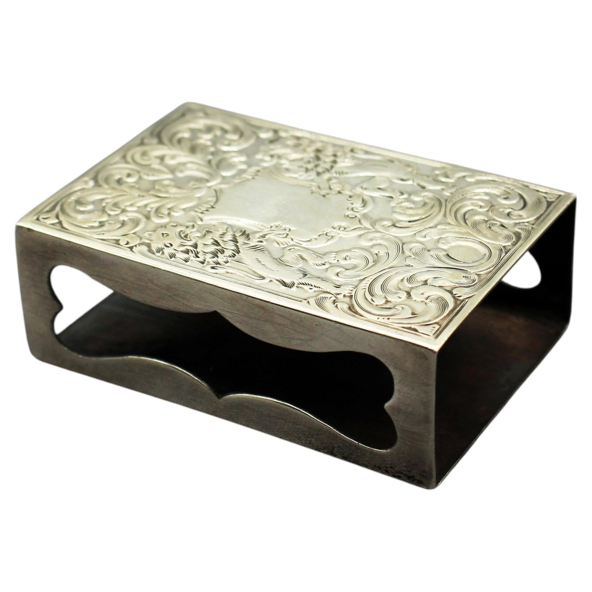 WSI-10433z: Circa 1900 American Sterling Silver Matchbox Case Made for Tiffany