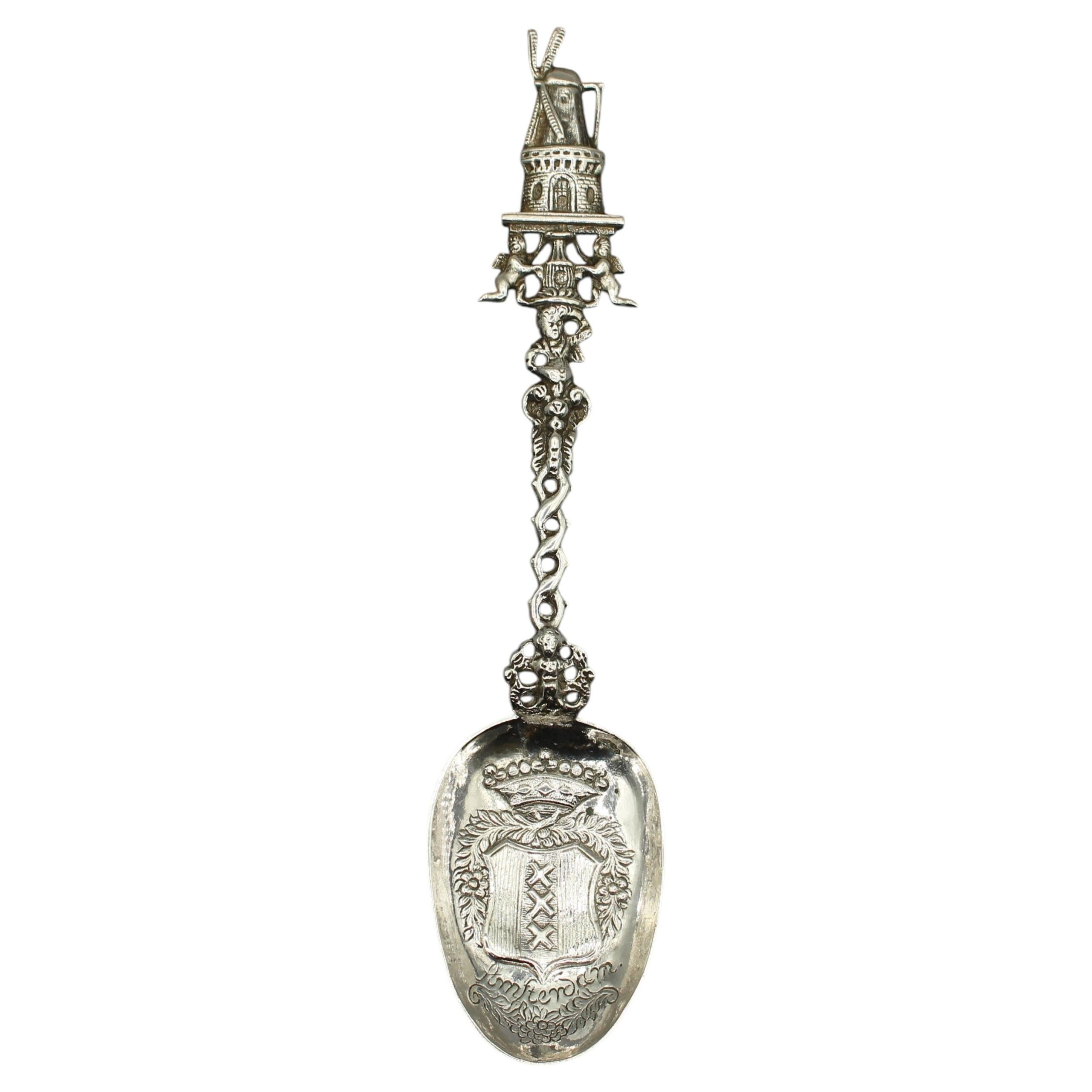WSI-10451z: Pre-1953 Amsterdam 833 Standard Silver Souvenir Spoon