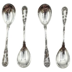 WSI-10460z: Circa 1900 American Sterling Silver Set of Four Egg Spoons by Dominick & Haff