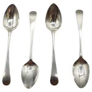 WSI-10463z: 1808 English Set of Four Sterling Silver Teaspoons by Peter and William Bateman