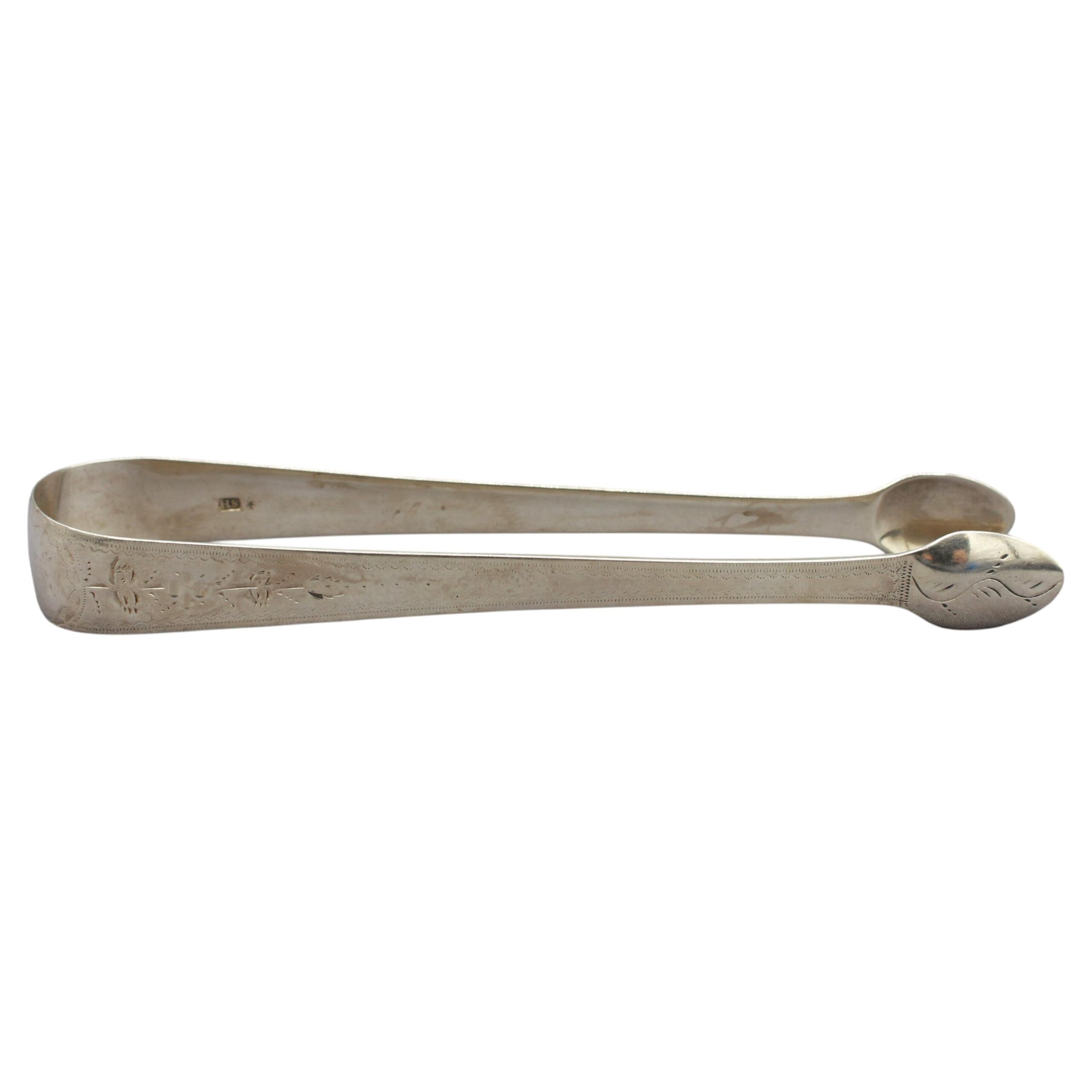 WSI-10471z: 1802 London Sterling Silver Sugar Tongs by Samuel Hougham