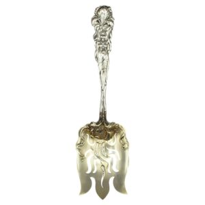 WSI-10503z: 1902 "Raphael" Sterling Silver & Gold Wash Serving Fork by Alvin