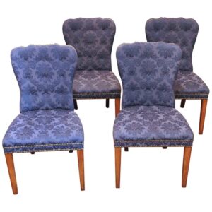 WC-1470z: c. 1920 Georgian Style Set of Four Upholstered Side Chairs