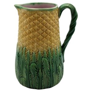 WCI-9138z: c. 1880s English Majolica Pineapple Pitcher