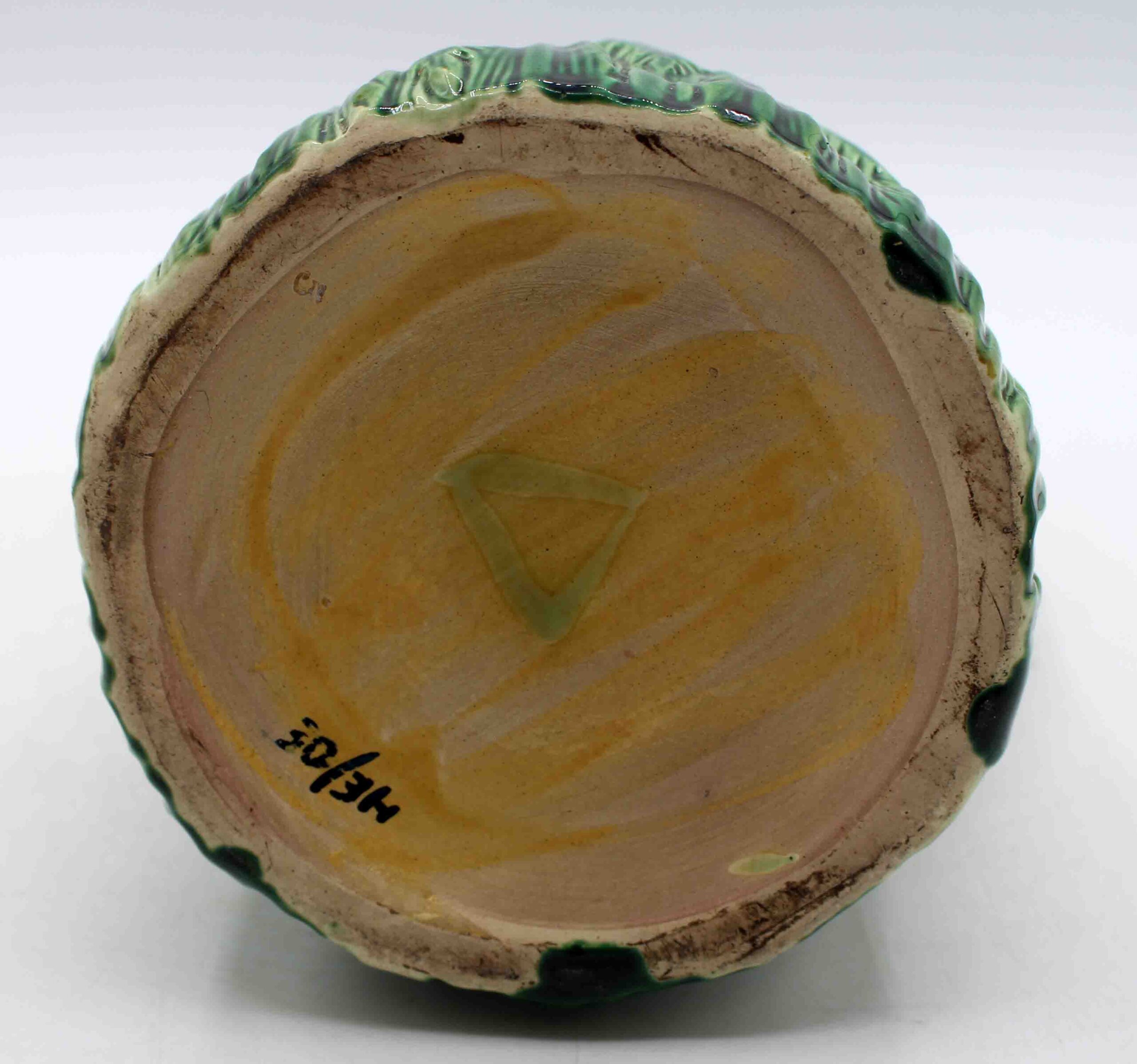 WCI-9138z: c. 1880s English Majolica Pineapple Pitcher - Image 5