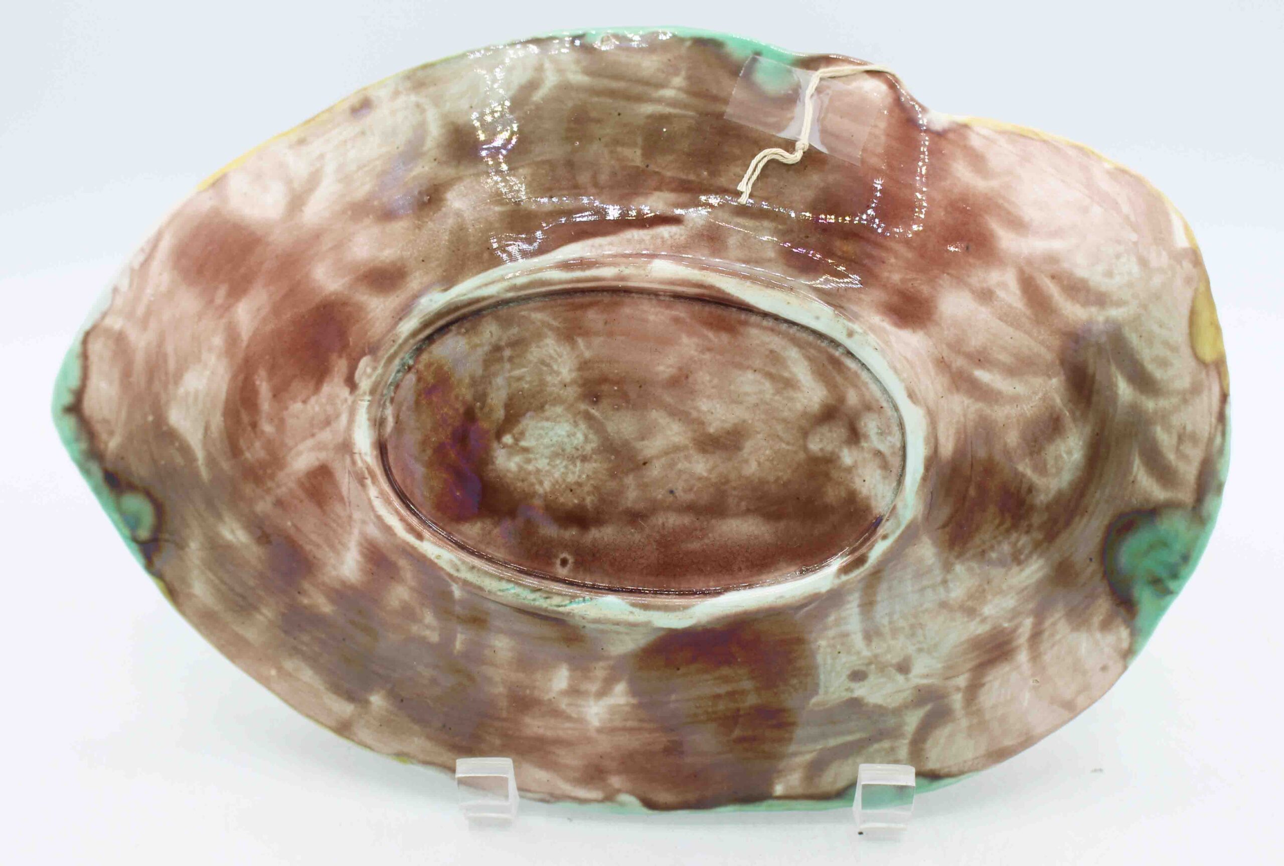 WCI-9141z: Circa 1870s English Majolica Begonia Leaf Sweetmeat Dish - Image 2