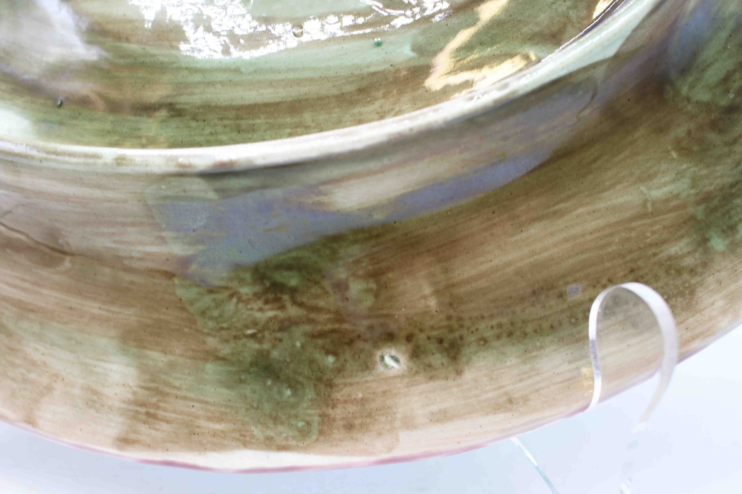 WCI-9146z: C.1880 English Majolica Large Begonia Leaf Platter with Deep Root Rim - Image 6