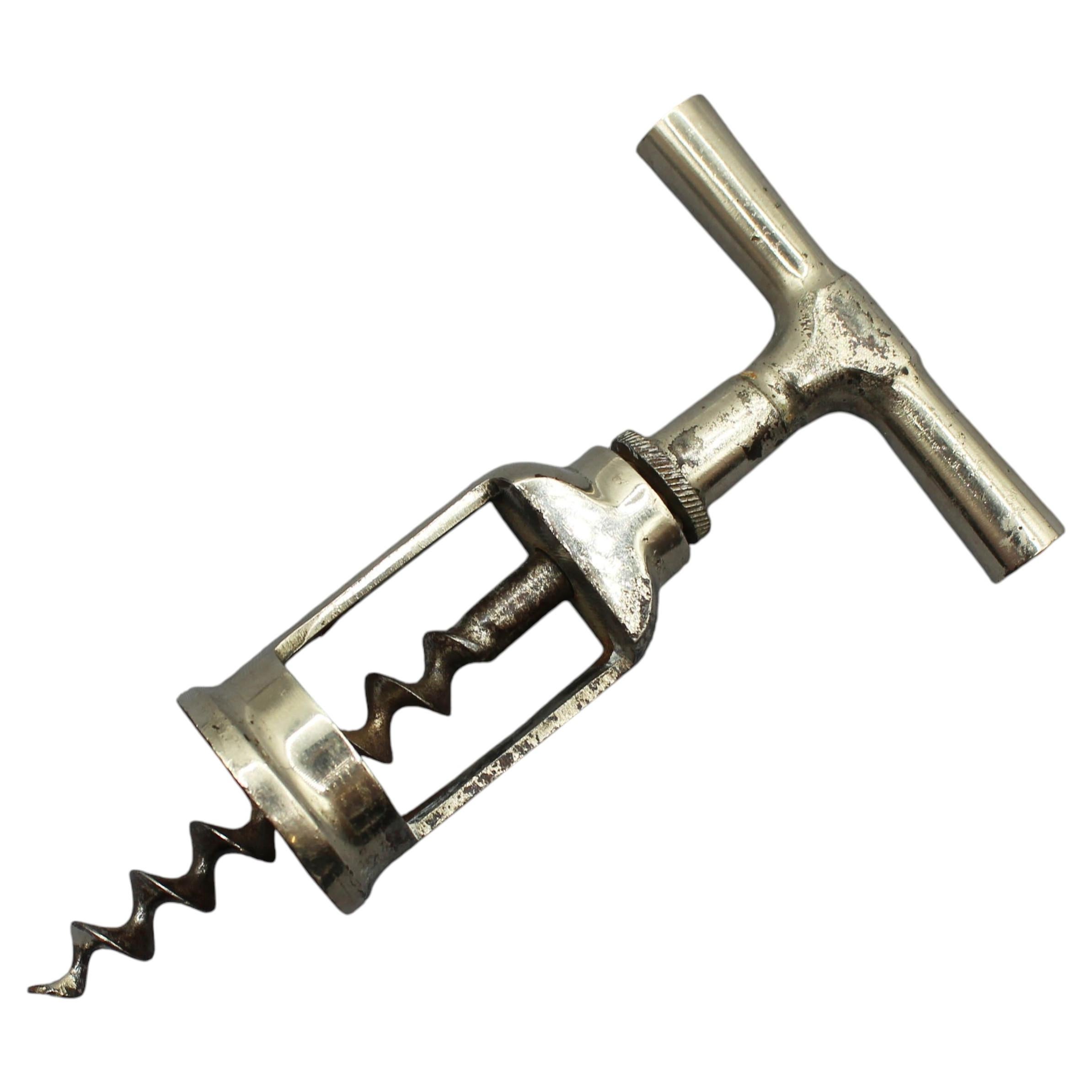 WCO-2566: Early 20th Century Nickle on Steel Ballbearing Corkscrew