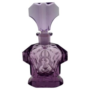 WG-3028z: c. 1920s Art Deco Czechoslovakian Amethyst Glass Perfume Bottle