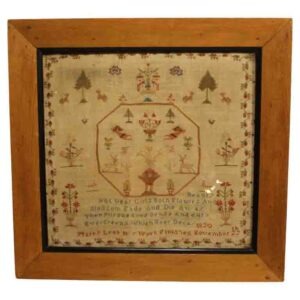 WLI-317z: 1820 Large Framed English Needlework by Mary Leak