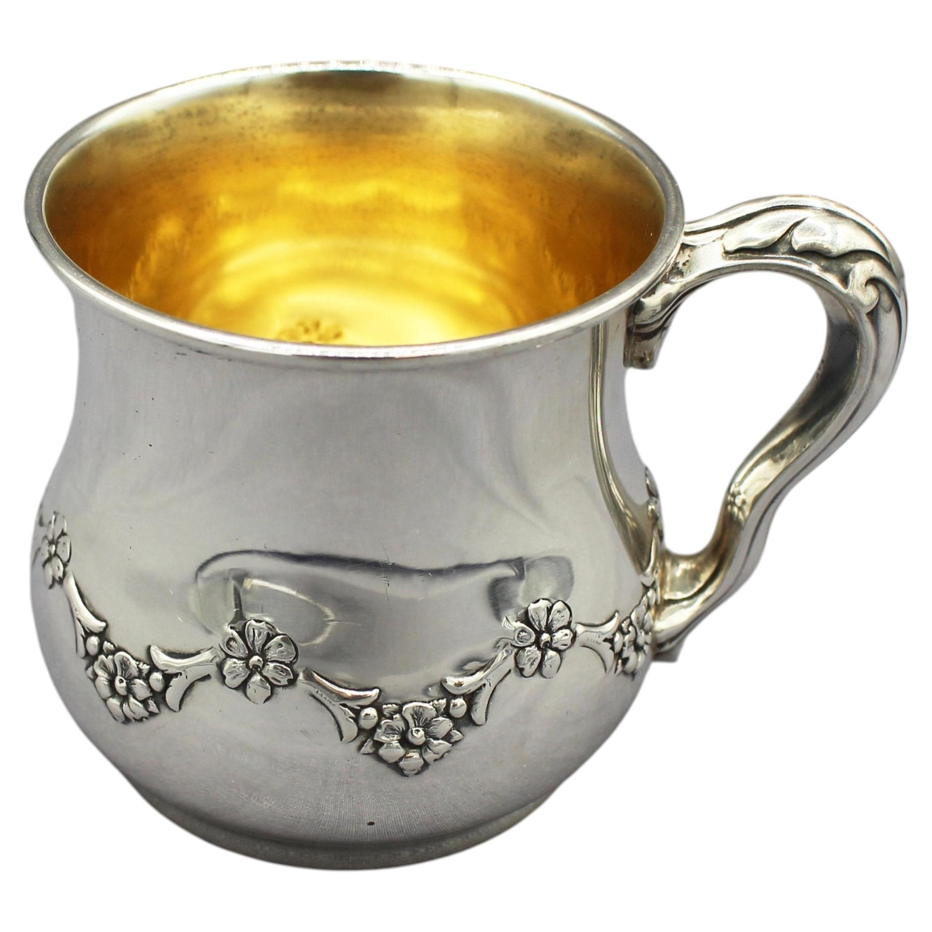 WSI-10307z: Early 20th Century American Gorham Sterling Silver & Gilt Child's Cup