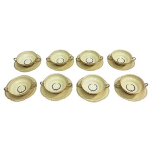WCI-9359z: Circa 1930s German Set of 8 Cream Soup Bowls and Saucers by Rosenthal