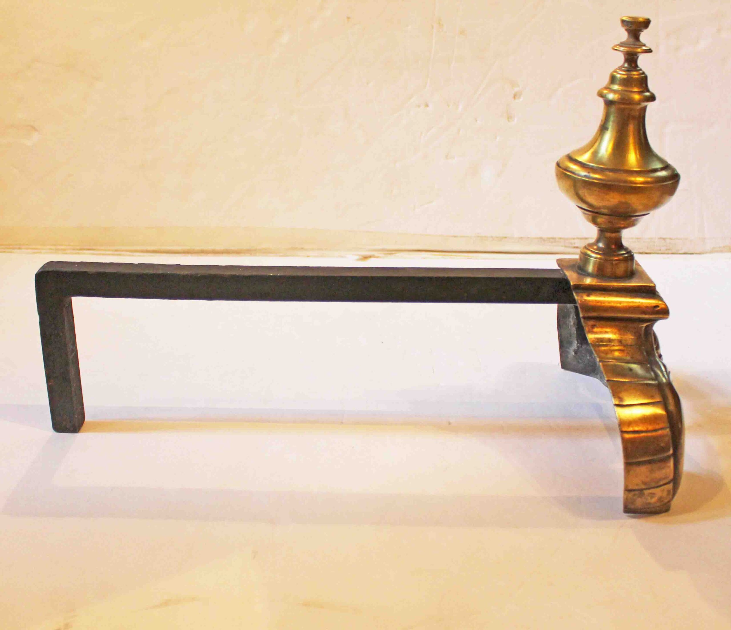WFE-309z: Circa 1860-80 Pair of French Baroque Revival Cast Brass Andirons - Image 3
