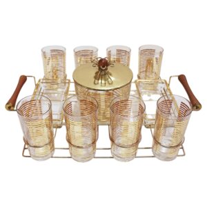 WG-3052z: Circa 1970 American Glassware With Tray Cocktail Set by Colony Glass Co.